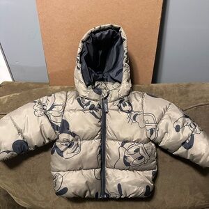 H&M army green Mickey Mouse Puffer Jacket